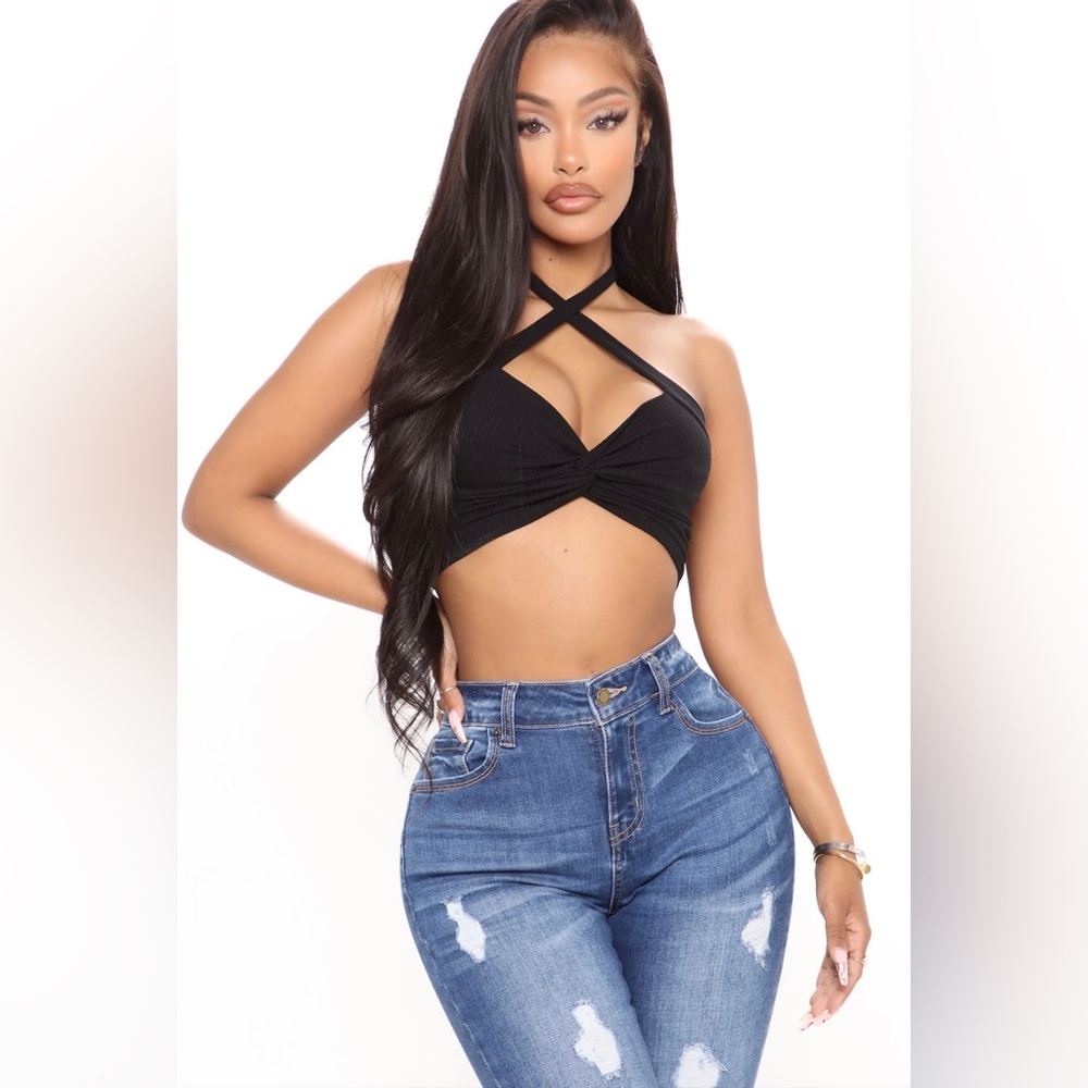 Fashion Nova: Knot About You Top - Black NWOT